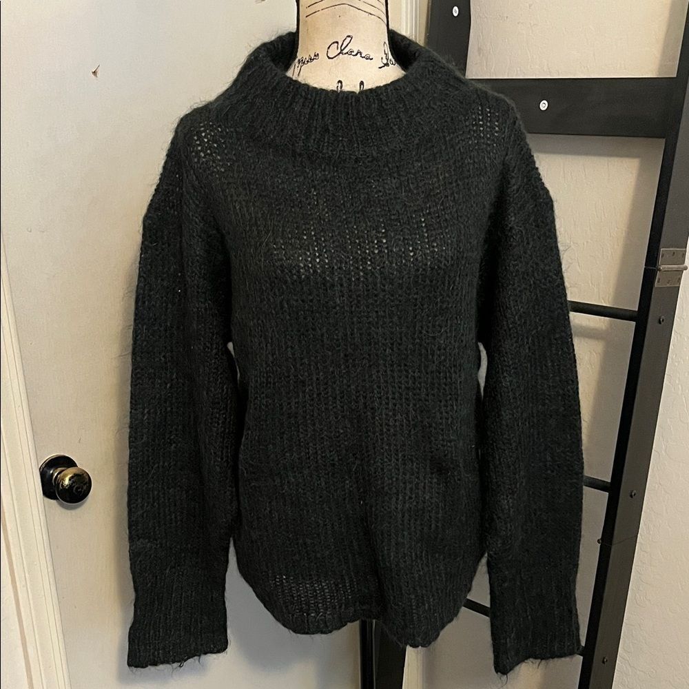 Vintage Cassidy Green Mohair Acrylic Blend Pullover Sweater Classic